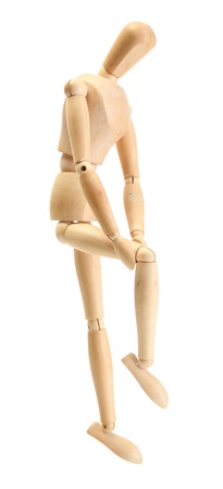 14157414 - wooden mannequin slouched in a smart phone pose