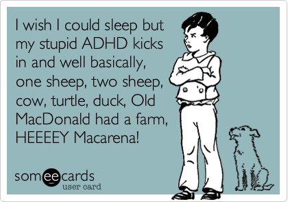 I wish I could sleep ADHD meme